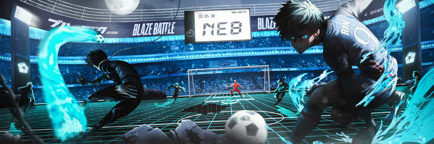 Blaze Battle Neb Blue Lock soccer header