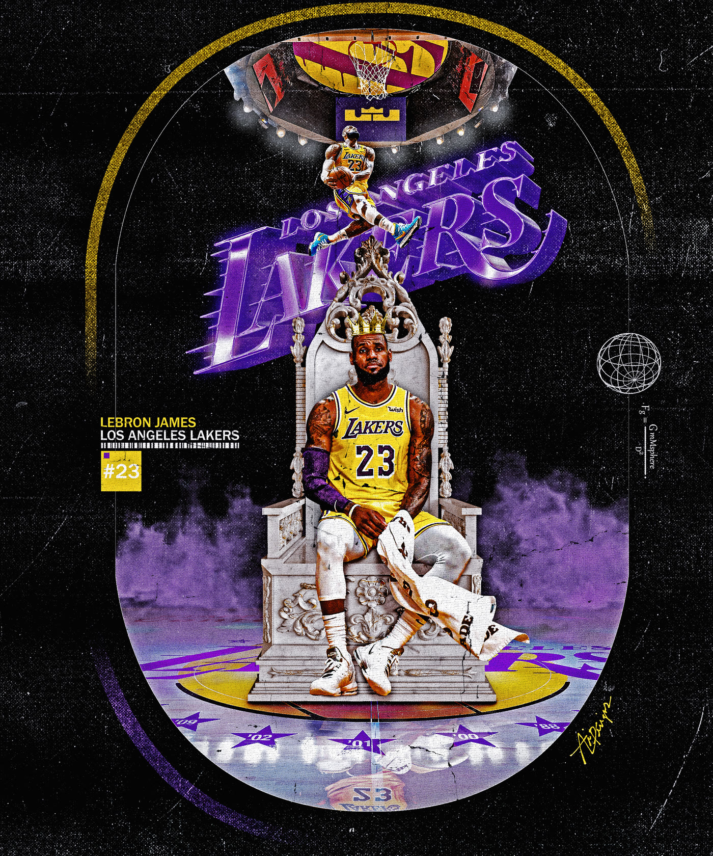 LeBron James Lakers throne poster