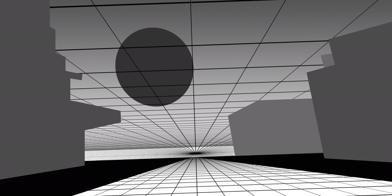 Initial perspective sketch for the scene